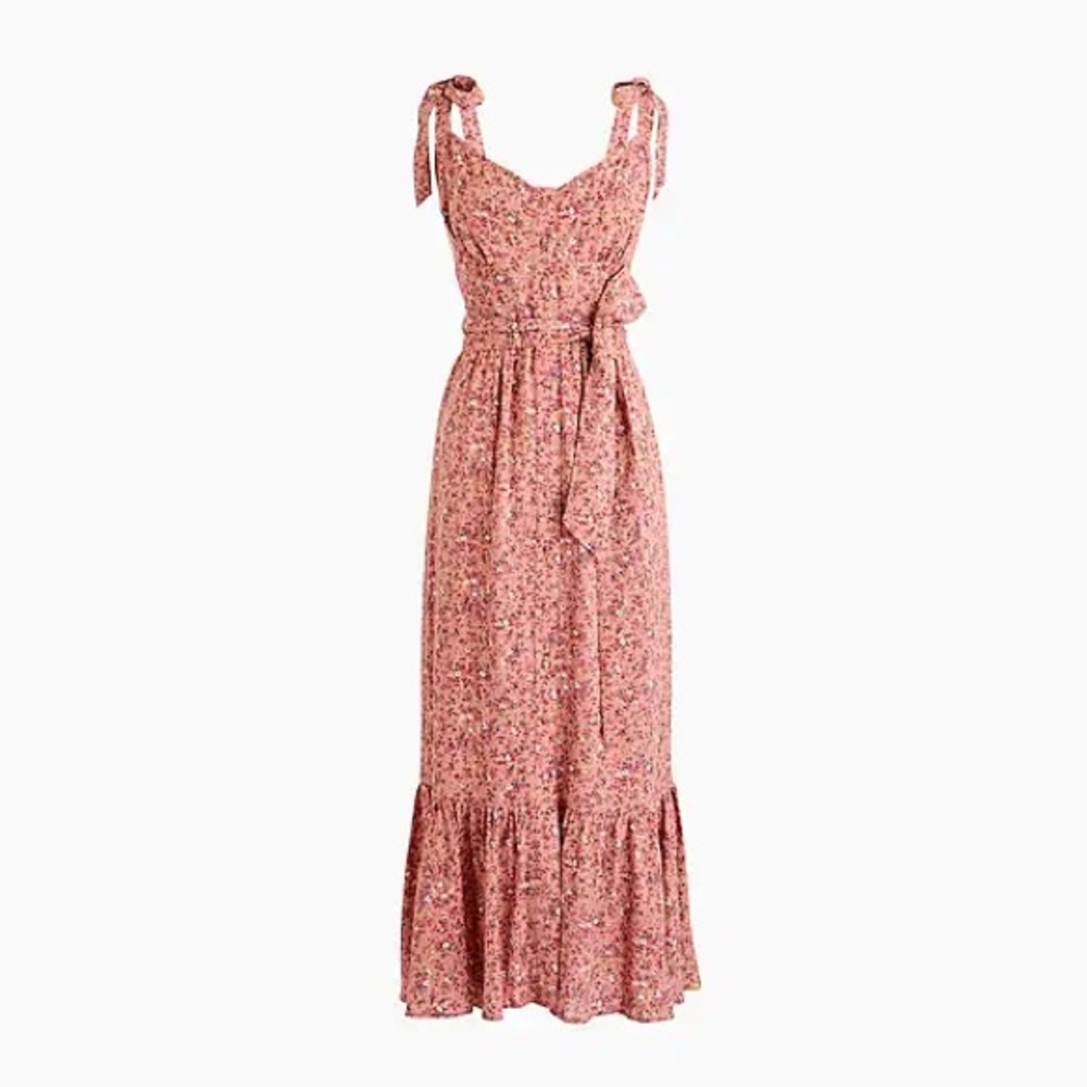 J.Crew, Button-front midi dress with ruffle hem in soft rayon